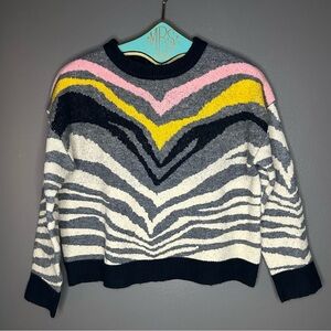 THML Pink, Yellow, and Gray Patterned Sweater